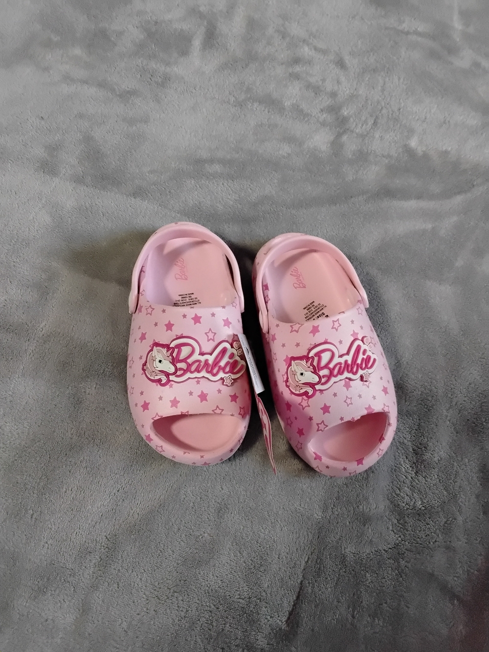 Barbie Pink Star Print Clog Sandals with Back Strap
